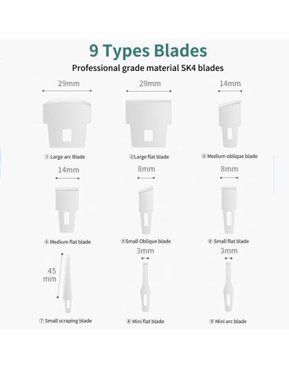 Pedicure Knife Set, 9 Types Replaceable Blades Pedicure Tool Ingrown Toenail Removal Blades Kit, Foot Callus Corn Dead Skin and Hard Skin Removal Tool for Feet