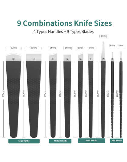 Pedicure Knife Set, 9 Types Replaceable Blades Pedicure Tool Ingrown Toenail Removal Blades Kit, Foot Callus Corn Dead Skin and Hard Skin Removal Tool for Feet