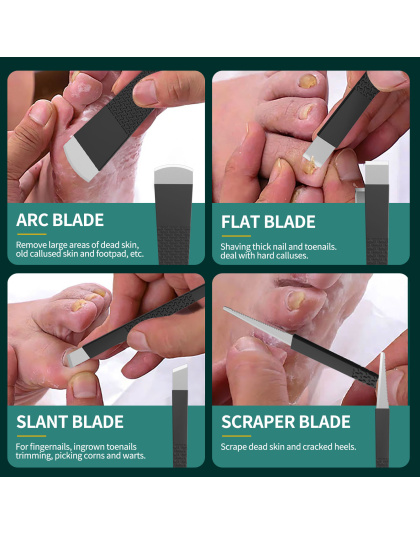Pedicure Knife Set, 9 Types Replaceable Blades Pedicure Tool Ingrown Toenail Removal Blades Kit, Foot Callus Corn Dead Skin and Hard Skin Removal Tool for Feet