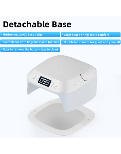 UV Gel Nail Lamp LED Nail Light Fast Dryer for Gel Polish Curing with Arm Rest Portable Handle 4 Timers Automatic Sensor Double Led Display